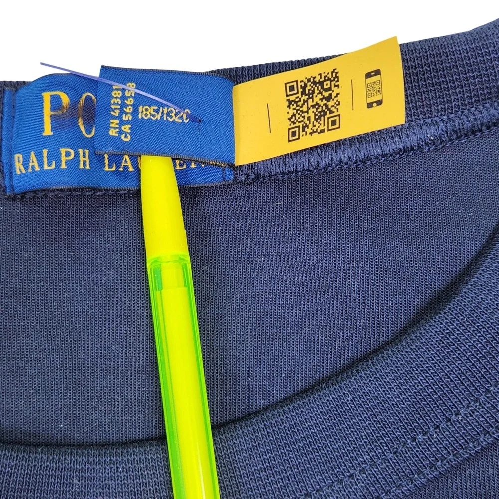Polo Ralph Lauren Navy Blue Crewneck Sweatshirt 2XLT Embroidered‎ Pony Logo